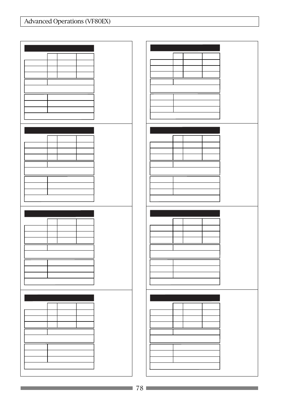 78 advanced operations (vf80ex), L2: light mix, L3: live mix | L4: pop mix, L5: dance, L9: lo_fi, L8: hall, L6: hard, L7: 70s | Fostex VF80EX User Manual | Page 78 / 152