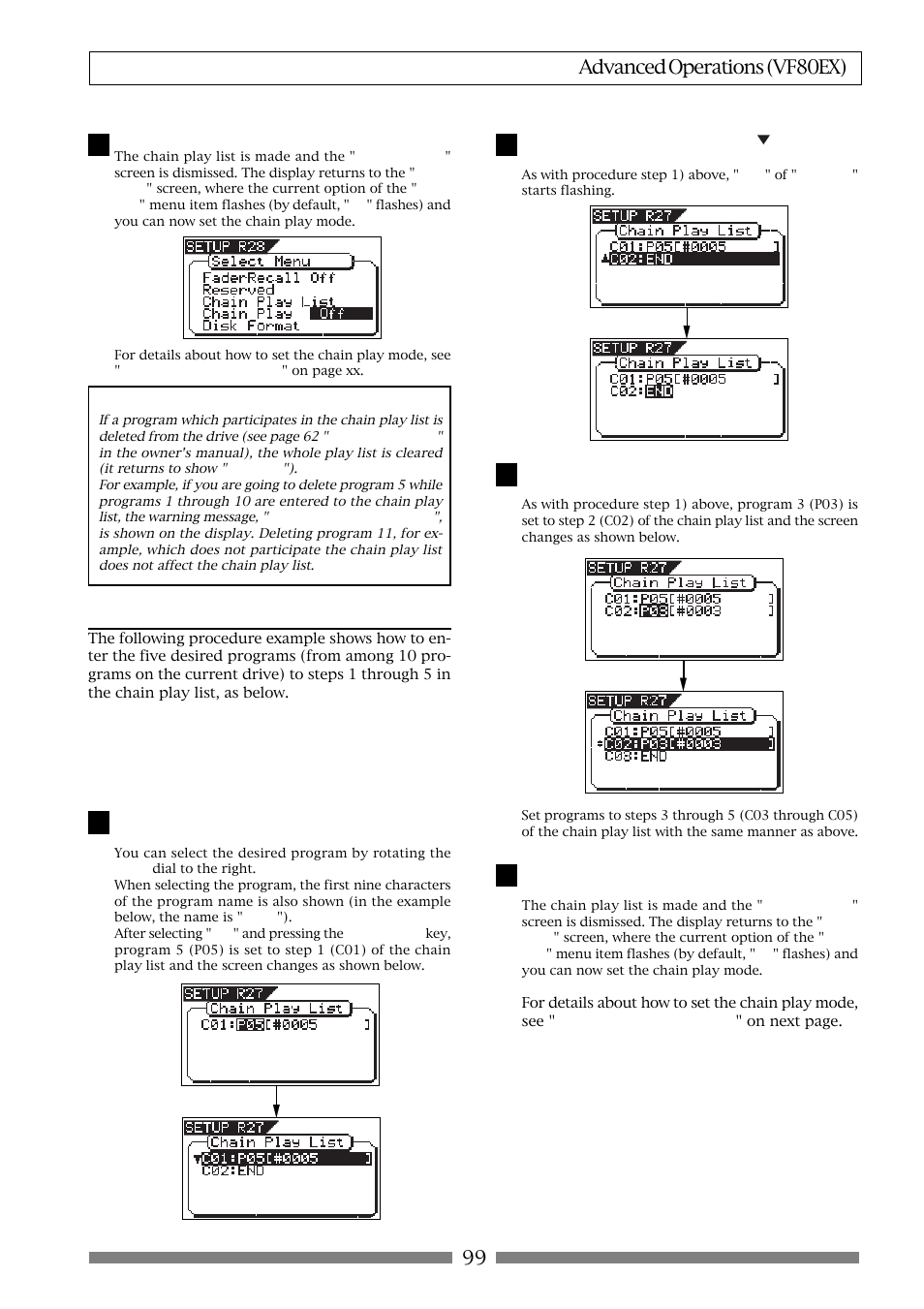 99 advanced operations (vf80ex) | Fostex VF80EX User Manual | Page 99 / 152