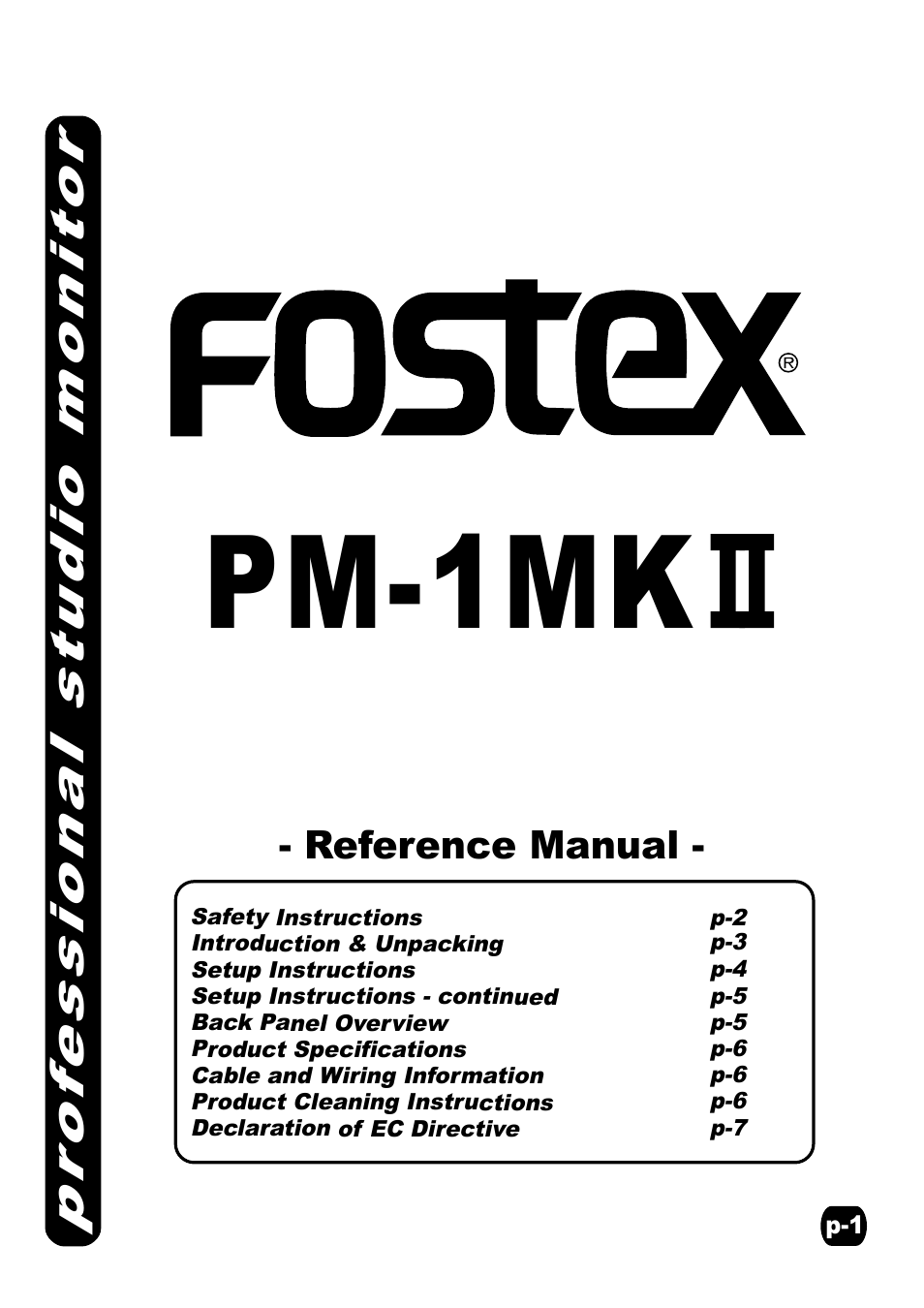 Fostex PM-1MKII User Manual | 7 pages
