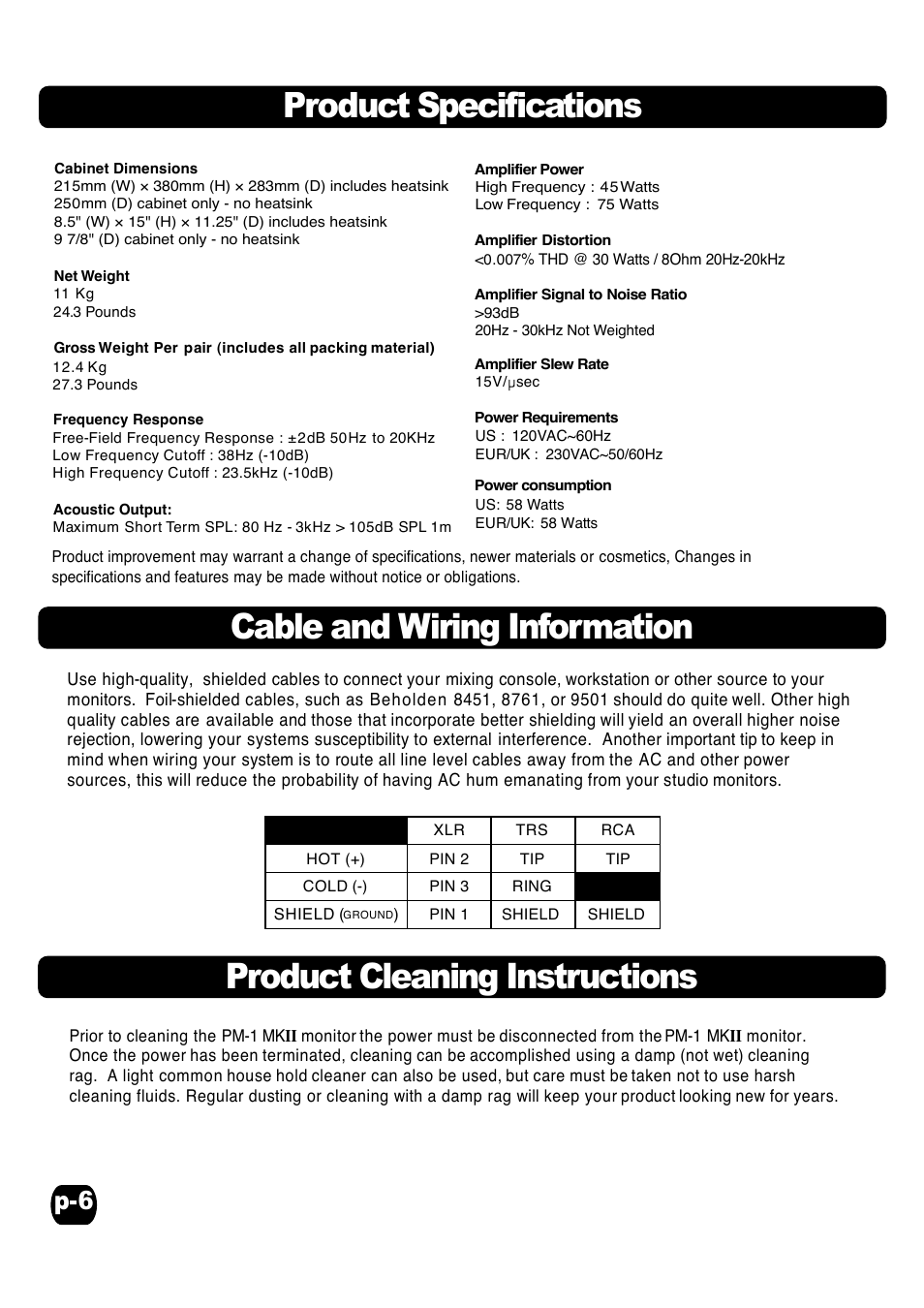 Fostex PM-1MKII User Manual | Page 6 / 7