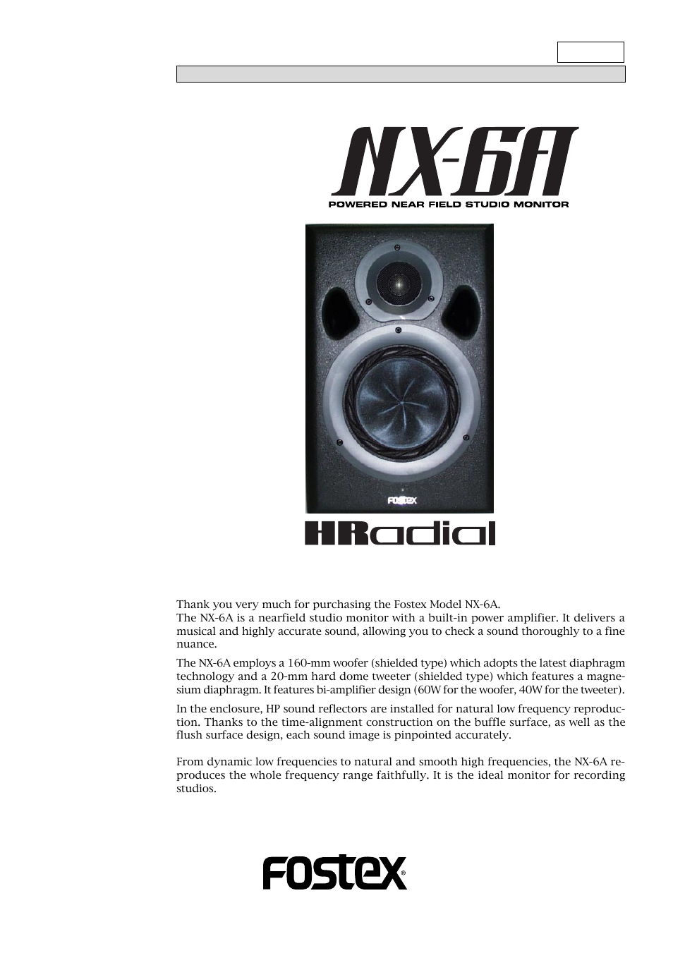 Fostex NX-6A User Manual | 9 pages