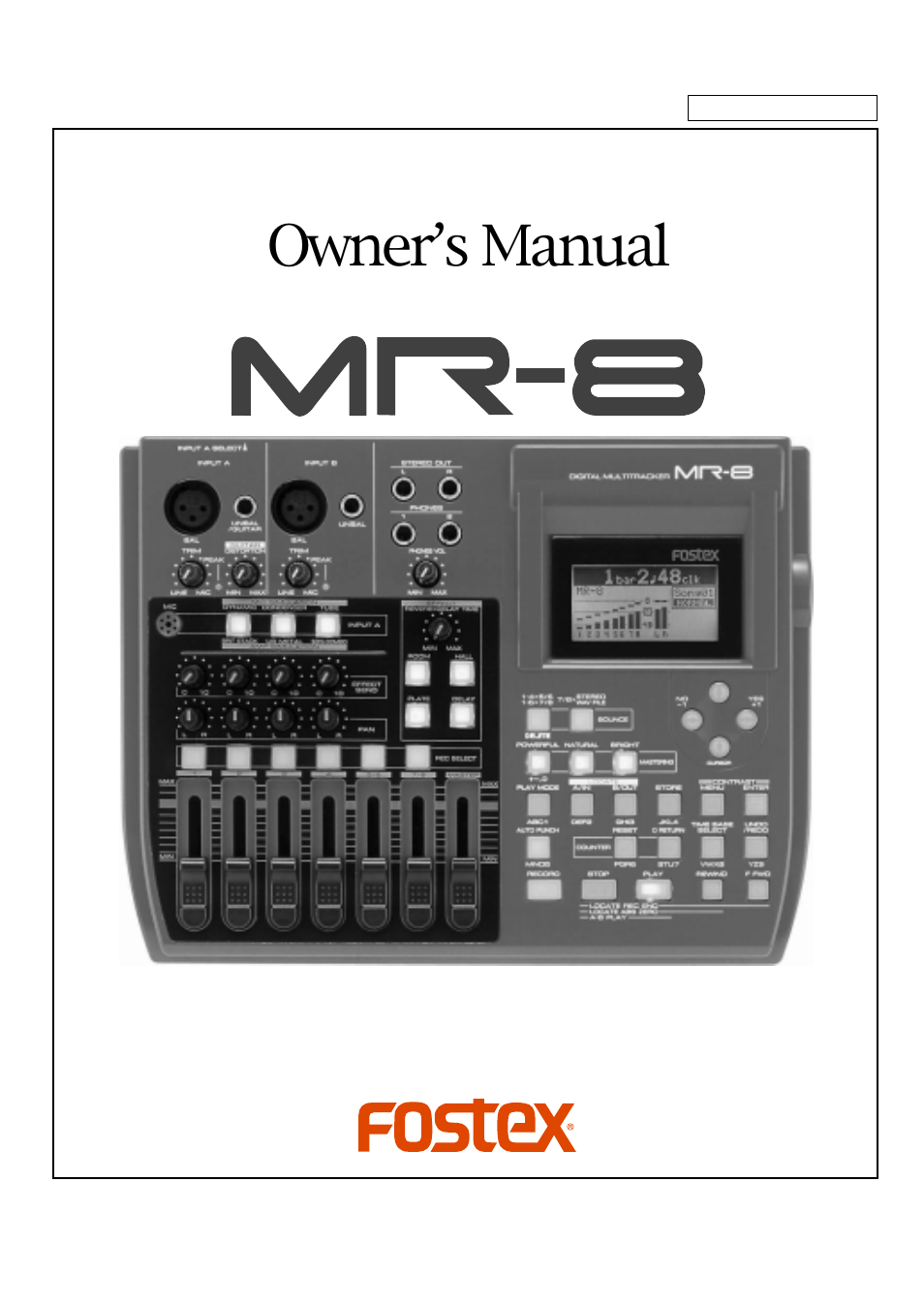 Fostex MR-8 User Manual | 102 pages
