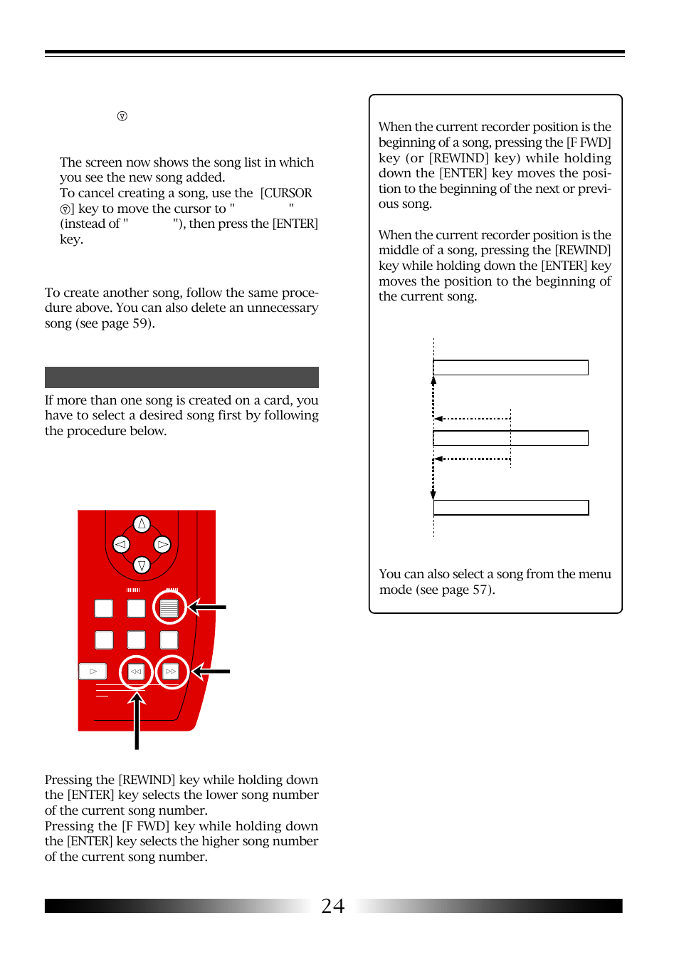 Selecting a desired song, Mr-8 owner’s manual | Fostex MR-8 User Manual | Page 24 / 102