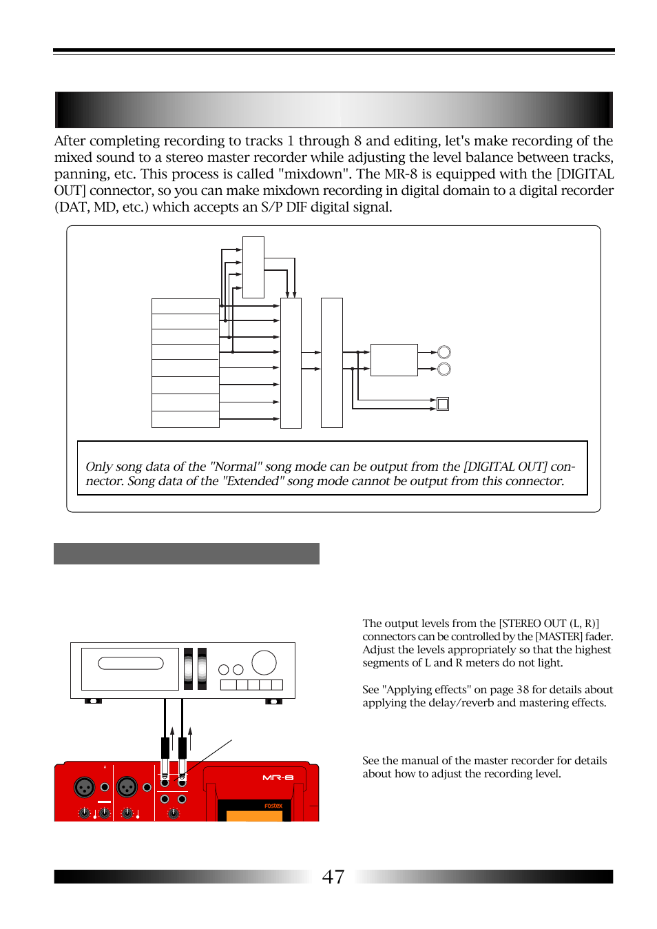 Mixdown, Analog mixdown, Mr-8 owner’s manual | Analog master recorder | Fostex MR-8 User Manual | Page 47 / 102
