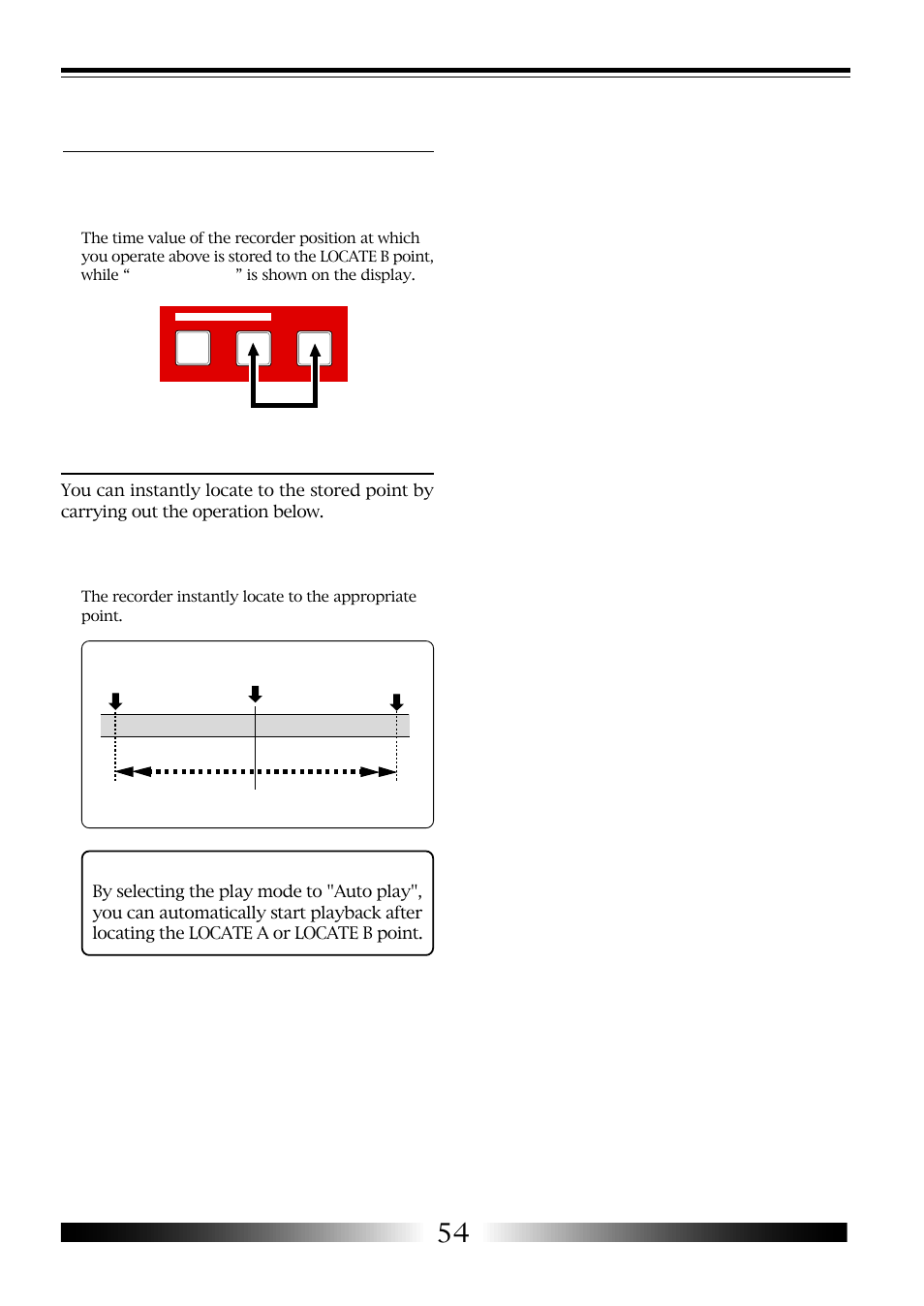 Locating, Storing a locate b point, Mr-8 owner’s manual | Fostex MR-8 User Manual | Page 54 / 102