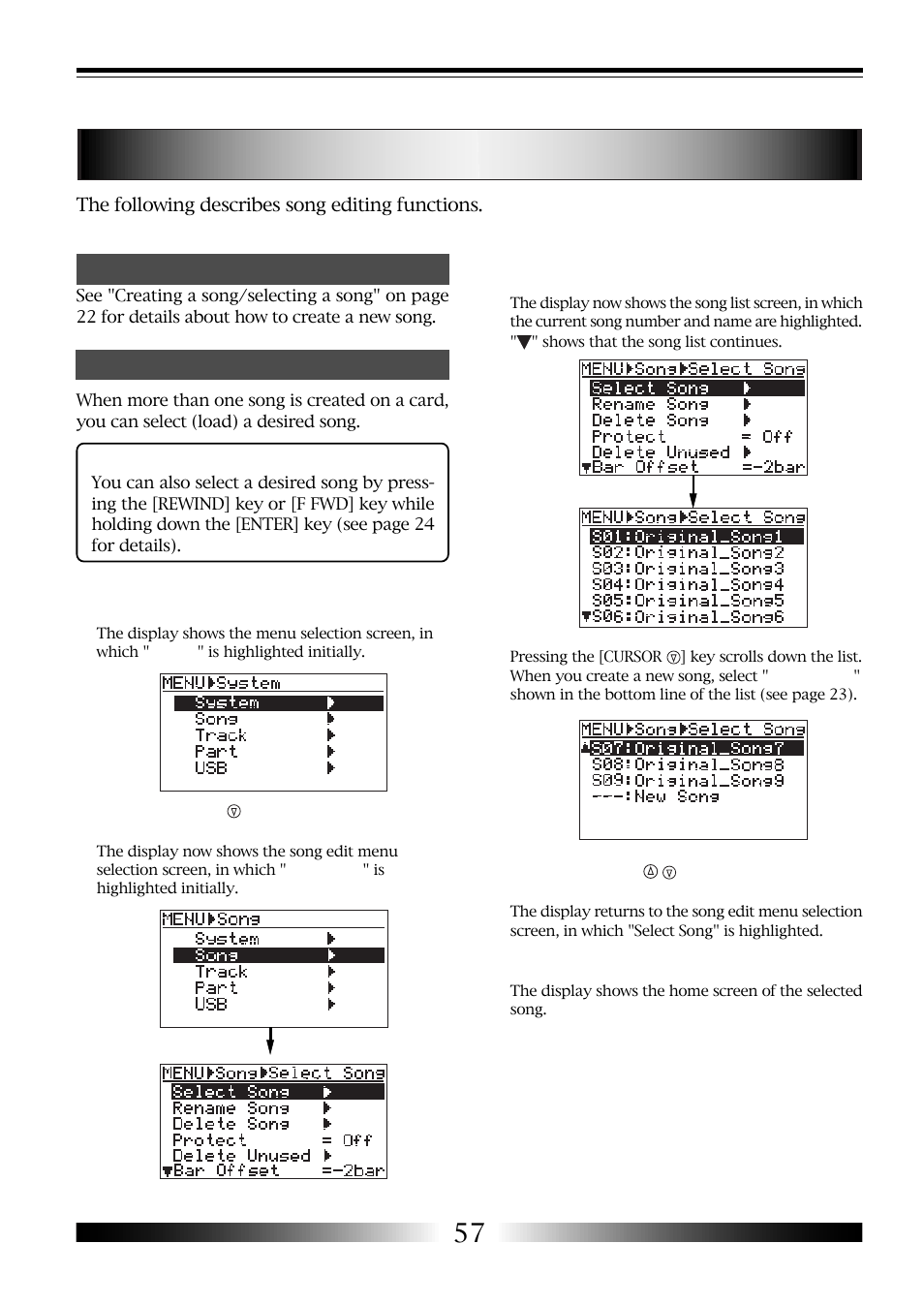 Editing a song | Fostex MR-8 User Manual | Page 57 / 102