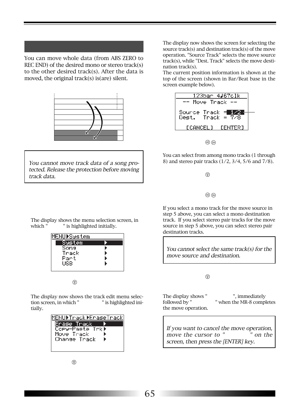 Moving whole track data | Fostex MR-8 User Manual | Page 65 / 102