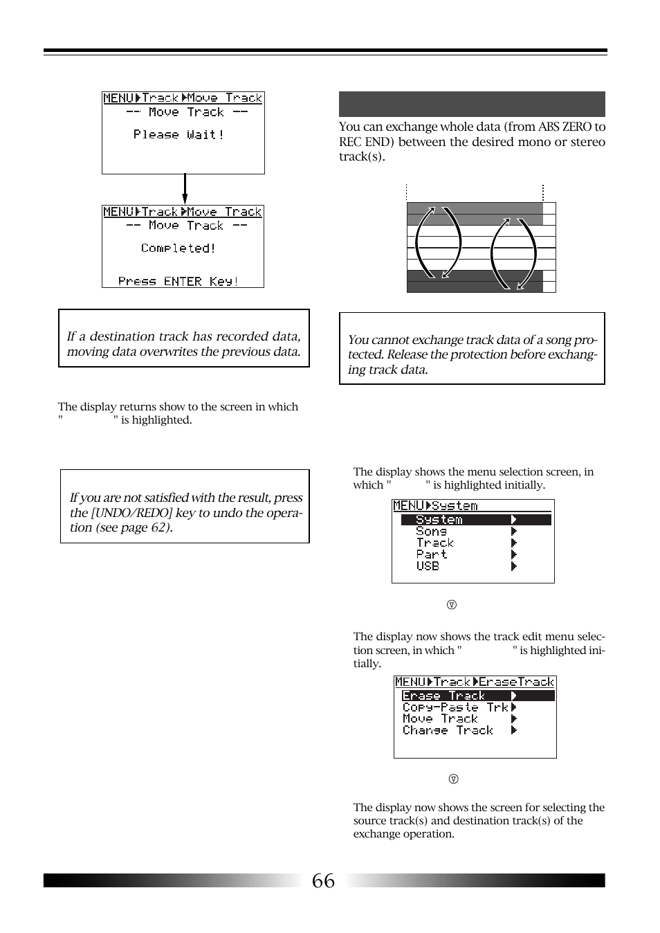 Exchange whole track data | Fostex MR-8 User Manual | Page 66 / 102