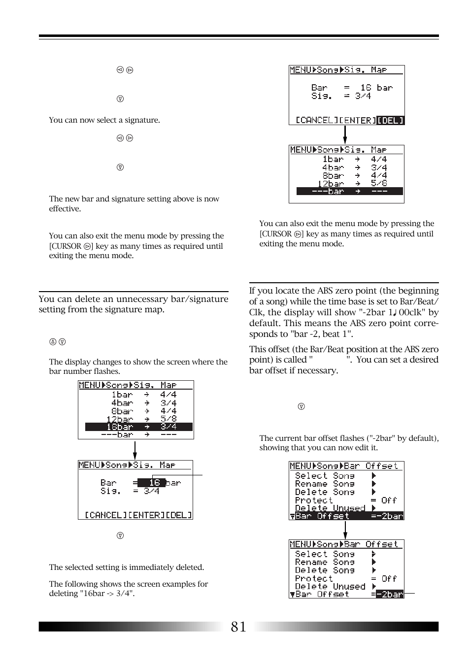 Changing the bar offset | Fostex MR-8 User Manual | Page 81 / 102