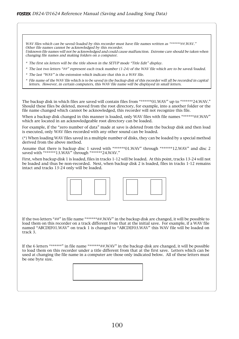 Special loading method when using a computer, Method to load specific tracks, Method in loading by changing the track | Method in loading by changing the title | Fostex D1624 User Manual | Page 100 / 136