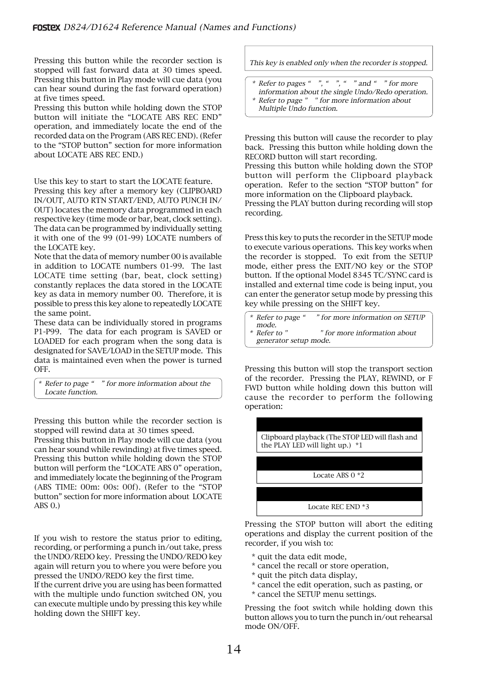 Fostex D1624 User Manual | Page 14 / 136