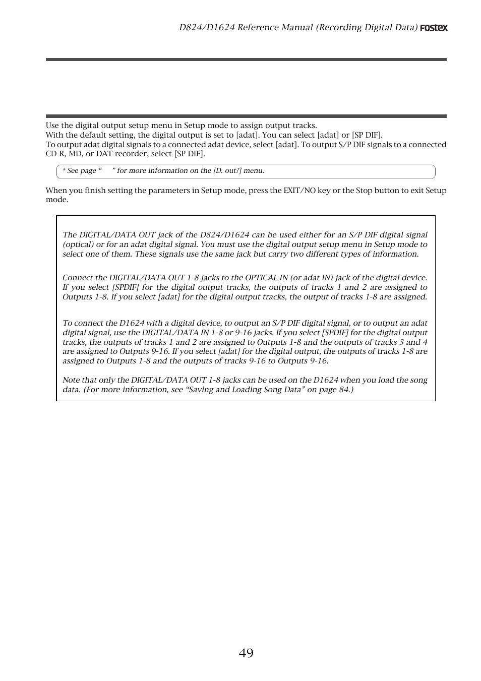 Fostex D1624 User Manual | Page 49 / 136