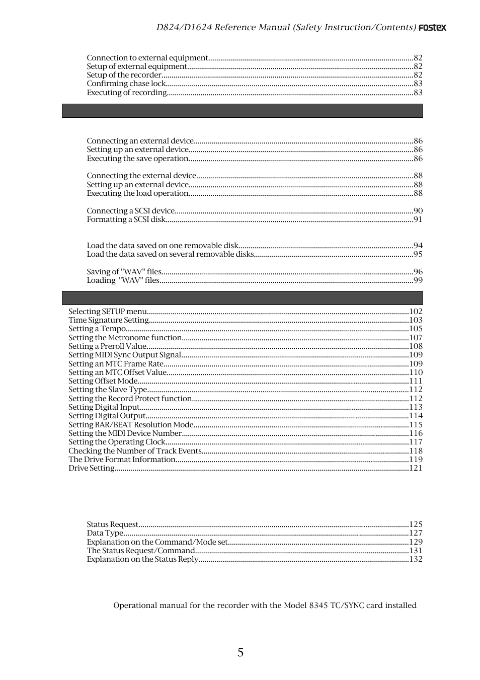 Fostex D1624 User Manual | Page 5 / 136