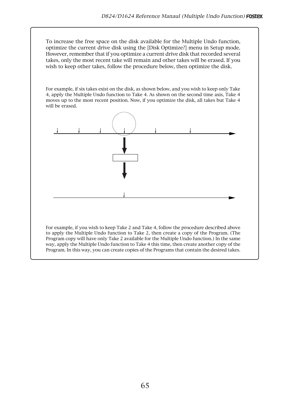 Helpful tips, Keeping only one take, Keeping multiple takes | Fostex D1624 User Manual | Page 65 / 136