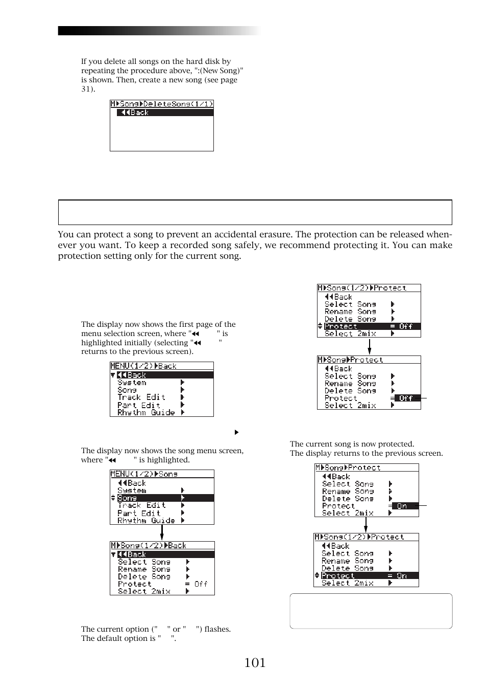Protecting a song, Mr-8hd/cd | Fostex MR-8CD User Manual | Page 101 / 148