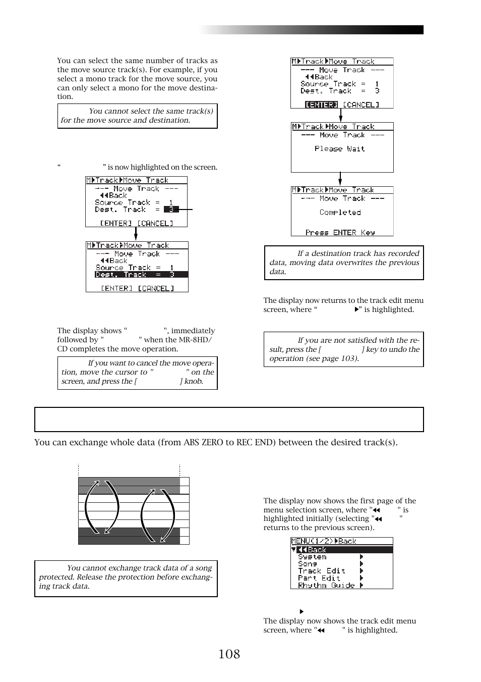 Exchanging whole track data, Mr-8hd/cd | Fostex MR-8CD User Manual | Page 108 / 148