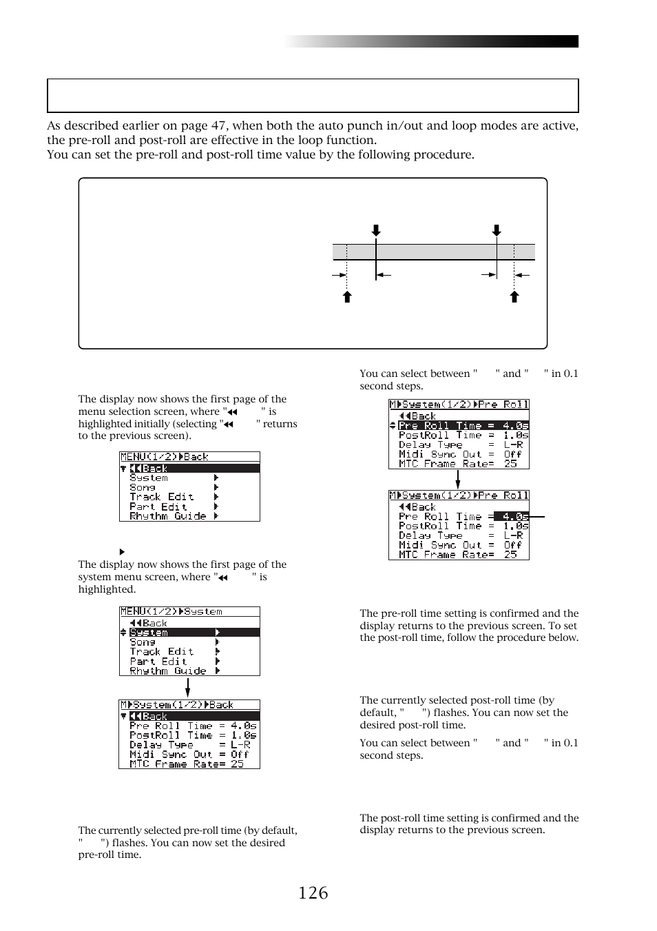 Pre-roll/post-roll time setting, Mr-8hd/cd, Owner’s manual (other functions) | Fostex MR-8CD User Manual | Page 126 / 148