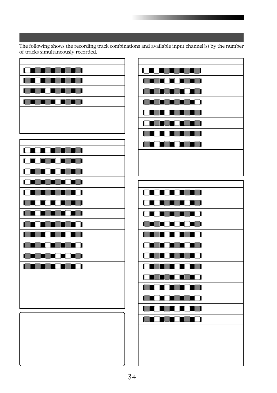 Mr-8hd/cd, Owner’s manual (basic operations), Example of input assignment to tracks | Fostex MR-8CD User Manual | Page 34 / 148