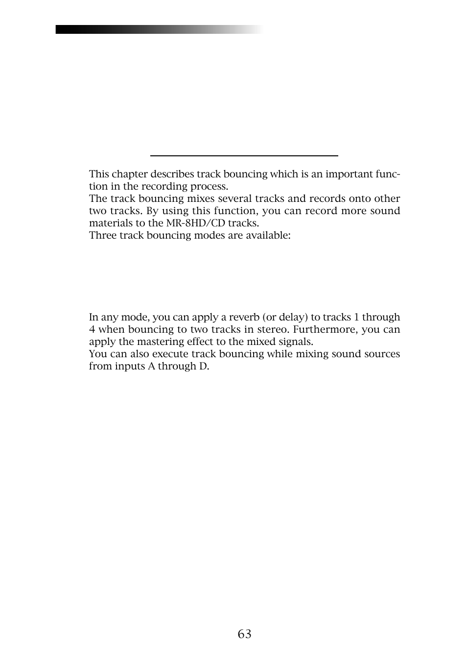 Track bouncing | Fostex MR-8CD User Manual | Page 63 / 148