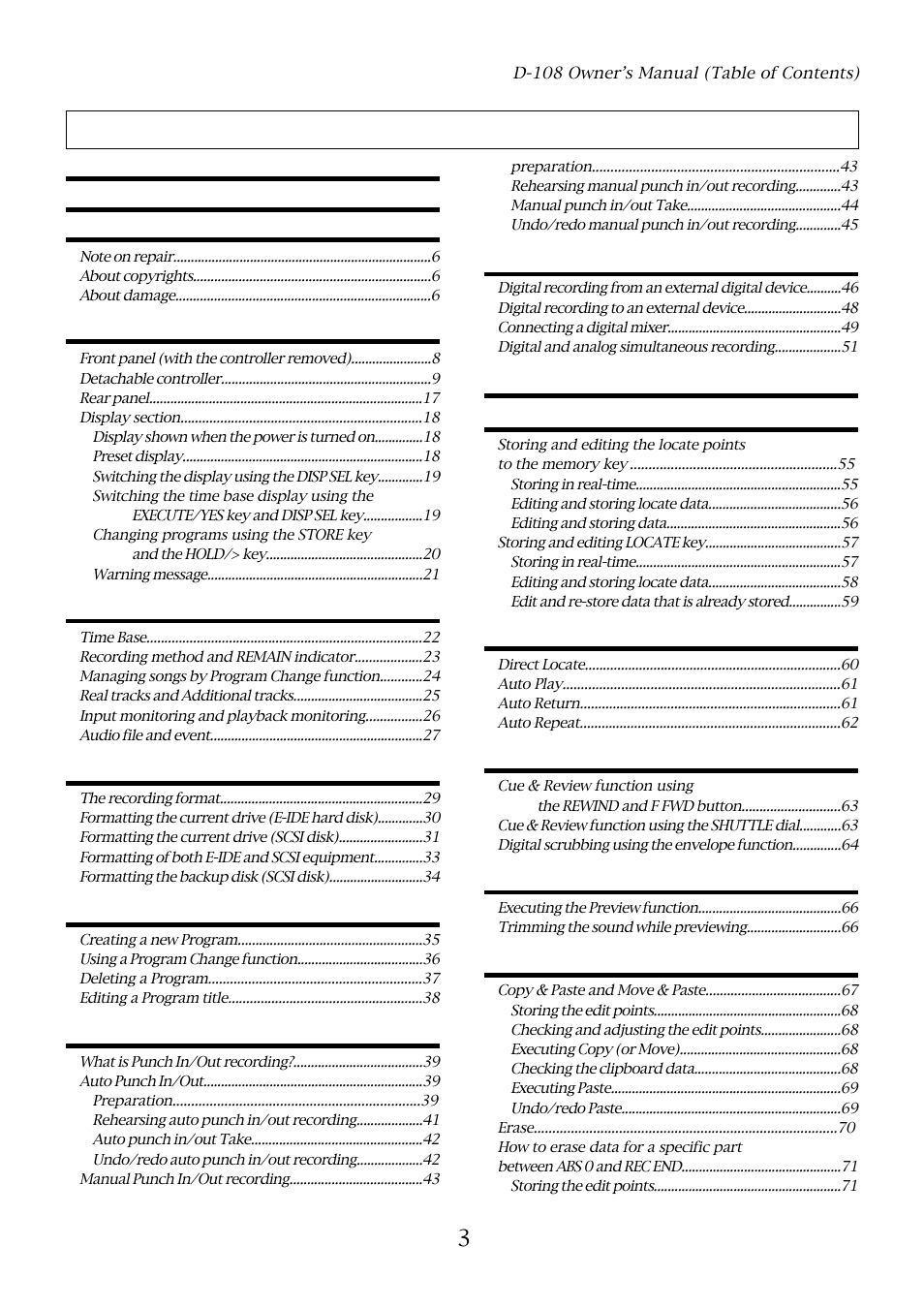 Fostex D-108 User Manual | Page 3 / 141