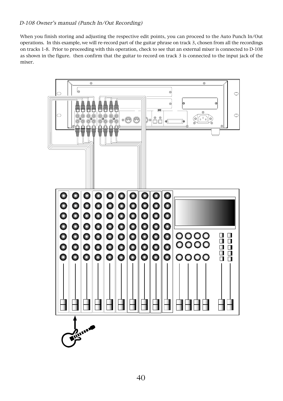 D-108 owner’s manual (punch in/out recording), Optical | Fostex D-108 User Manual | Page 40 / 141