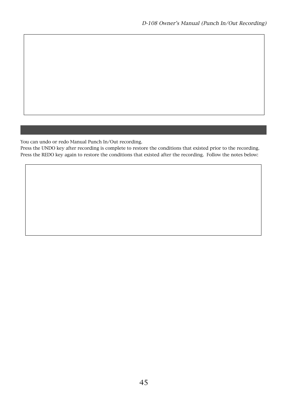 Undo/redo manual punch in/out recording | Fostex D-108 User Manual | Page 45 / 141