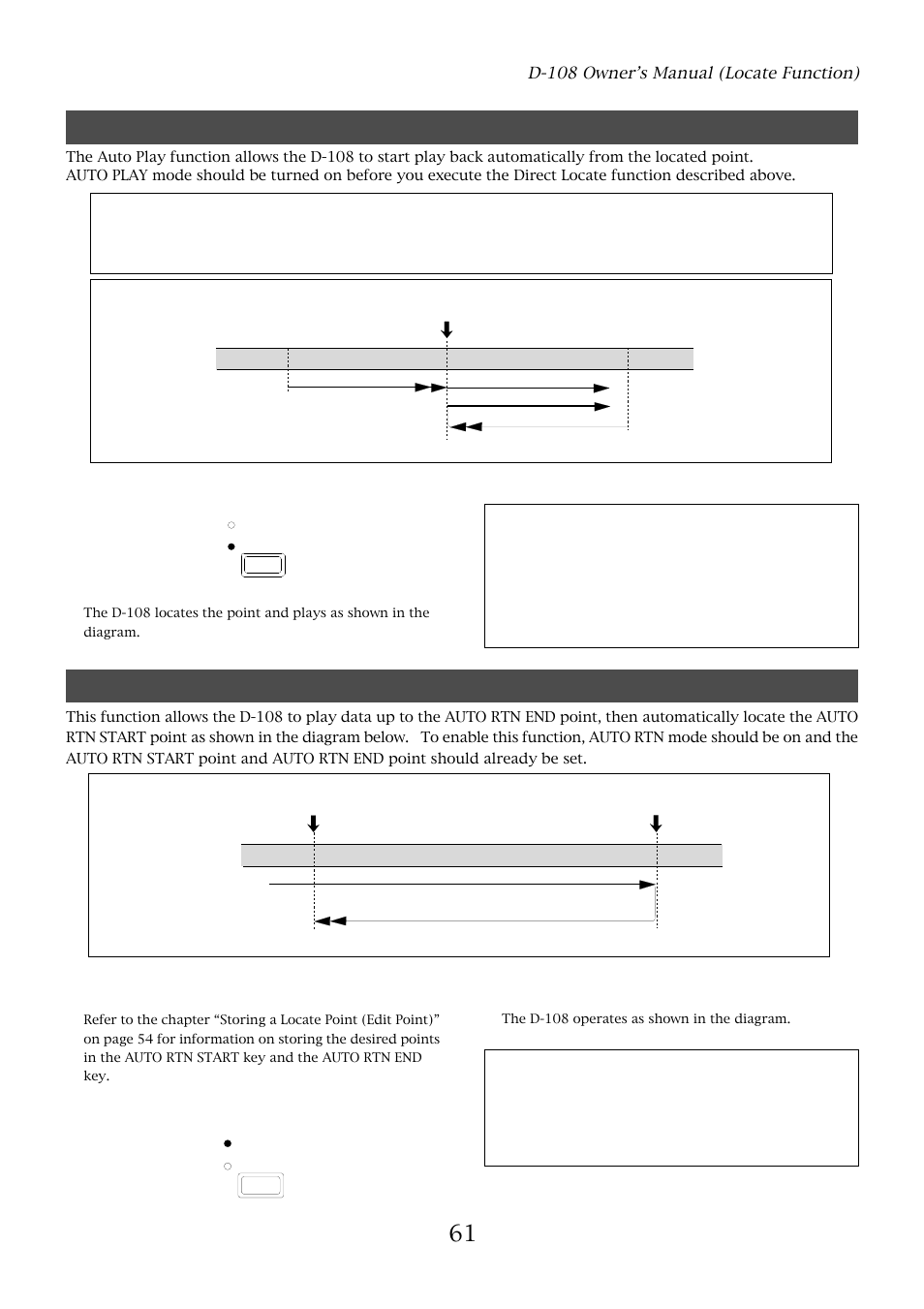 Auto play, Auto return | Fostex D-108 User Manual | Page 61 / 141