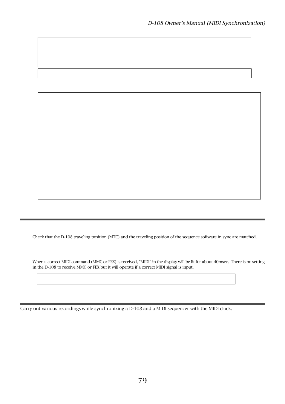 Confirming mtc sync/mmc, Execution of recording | Fostex D-108 User Manual | Page 79 / 141