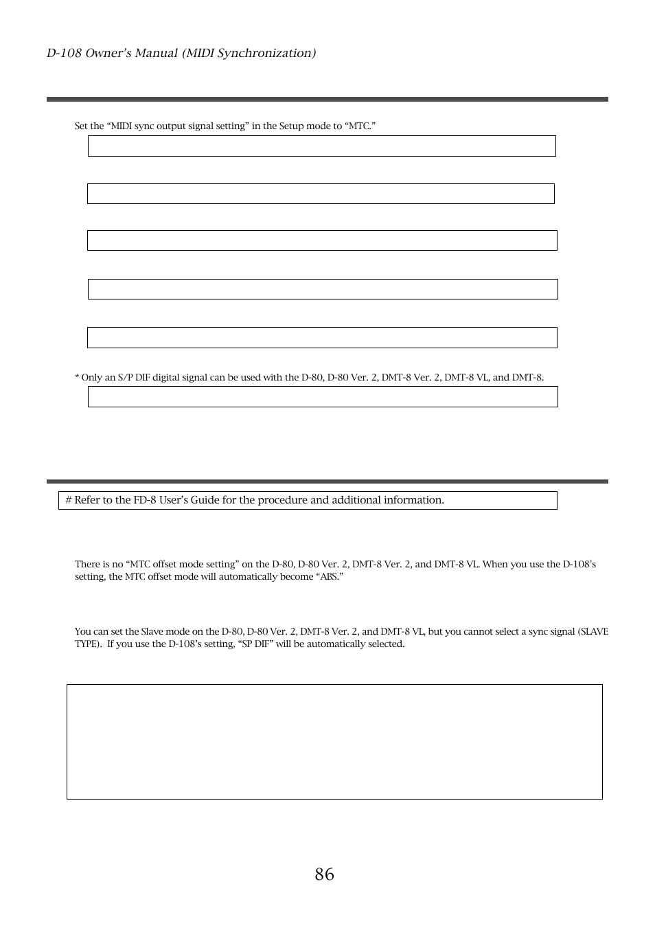 Setting the fd-8 (slave) | Fostex D-108 User Manual | Page 86 / 141