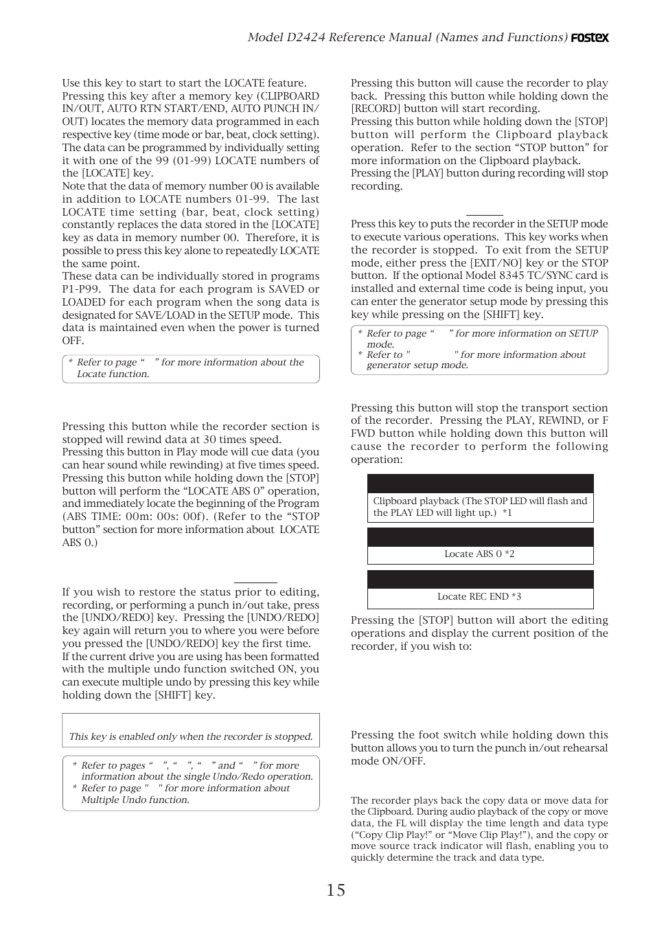 Fostex D2424 User Manual | Page 15 / 147