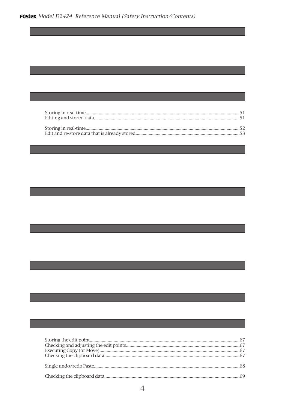 Fostex D2424 User Manual | Page 4 / 147