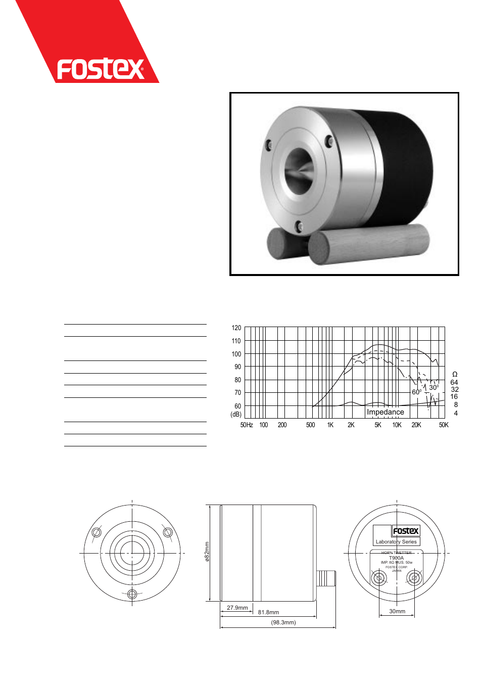 Fostex T900A User Manual | 1 page