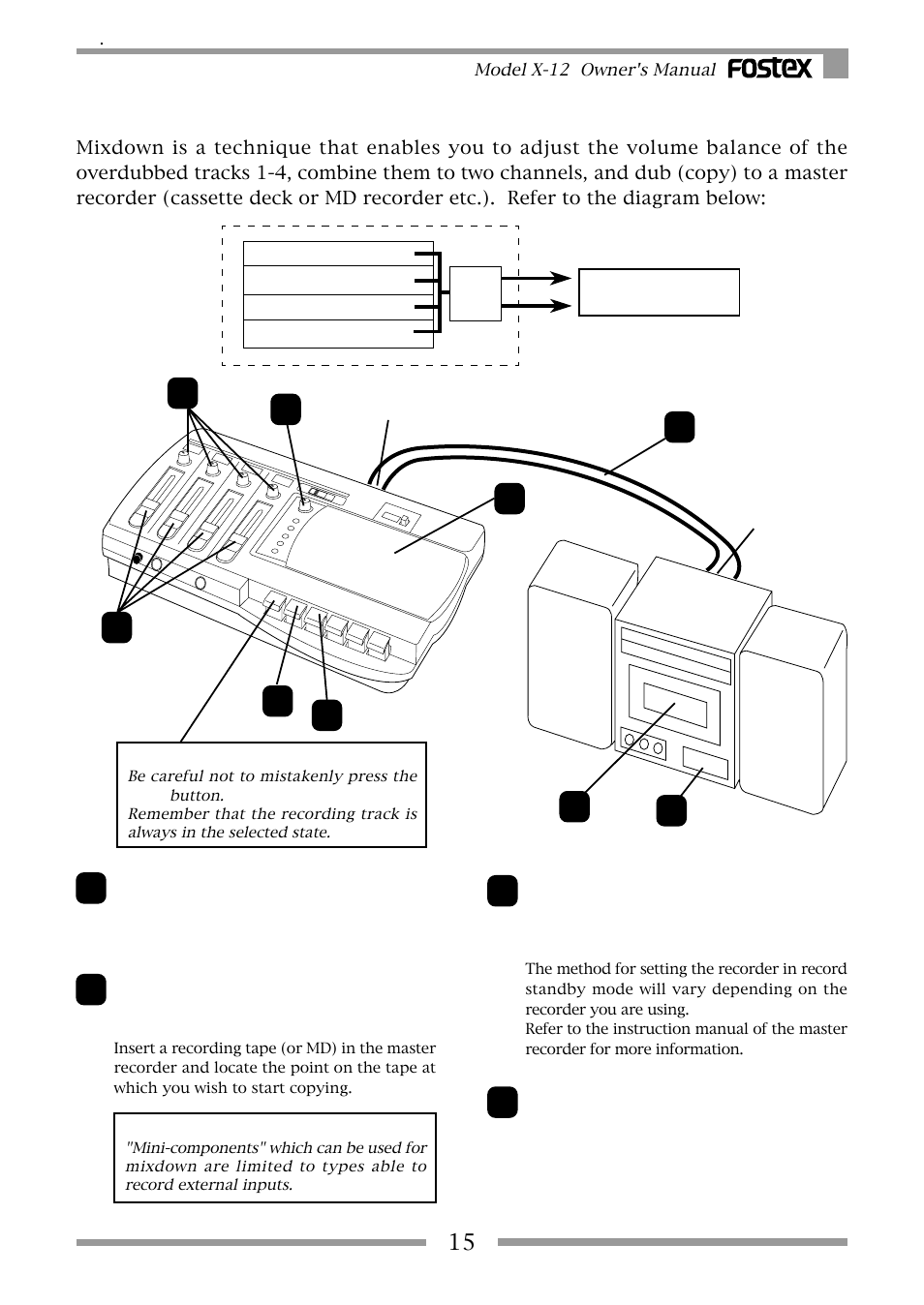 Mixdown | Fostex X-12 User Manual | Page 15 / 20