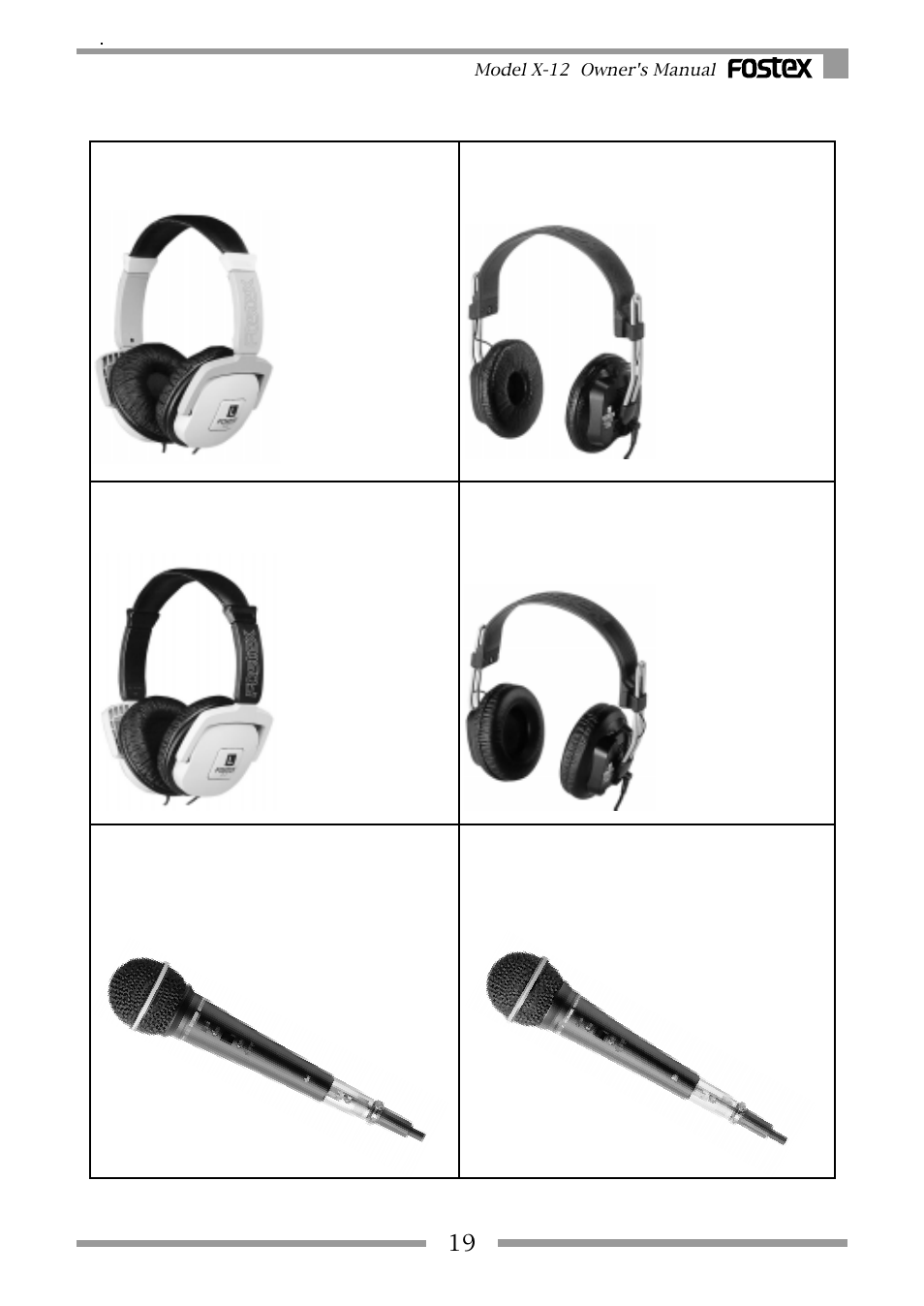 Accessories (option) | Fostex X-12 User Manual | Page 19 / 20
