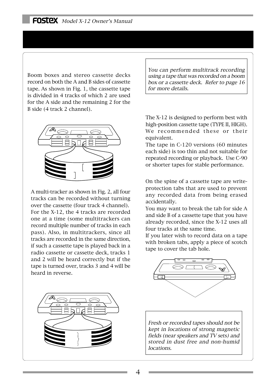 Before using the x-12 | Fostex X-12 User Manual | Page 4 / 20