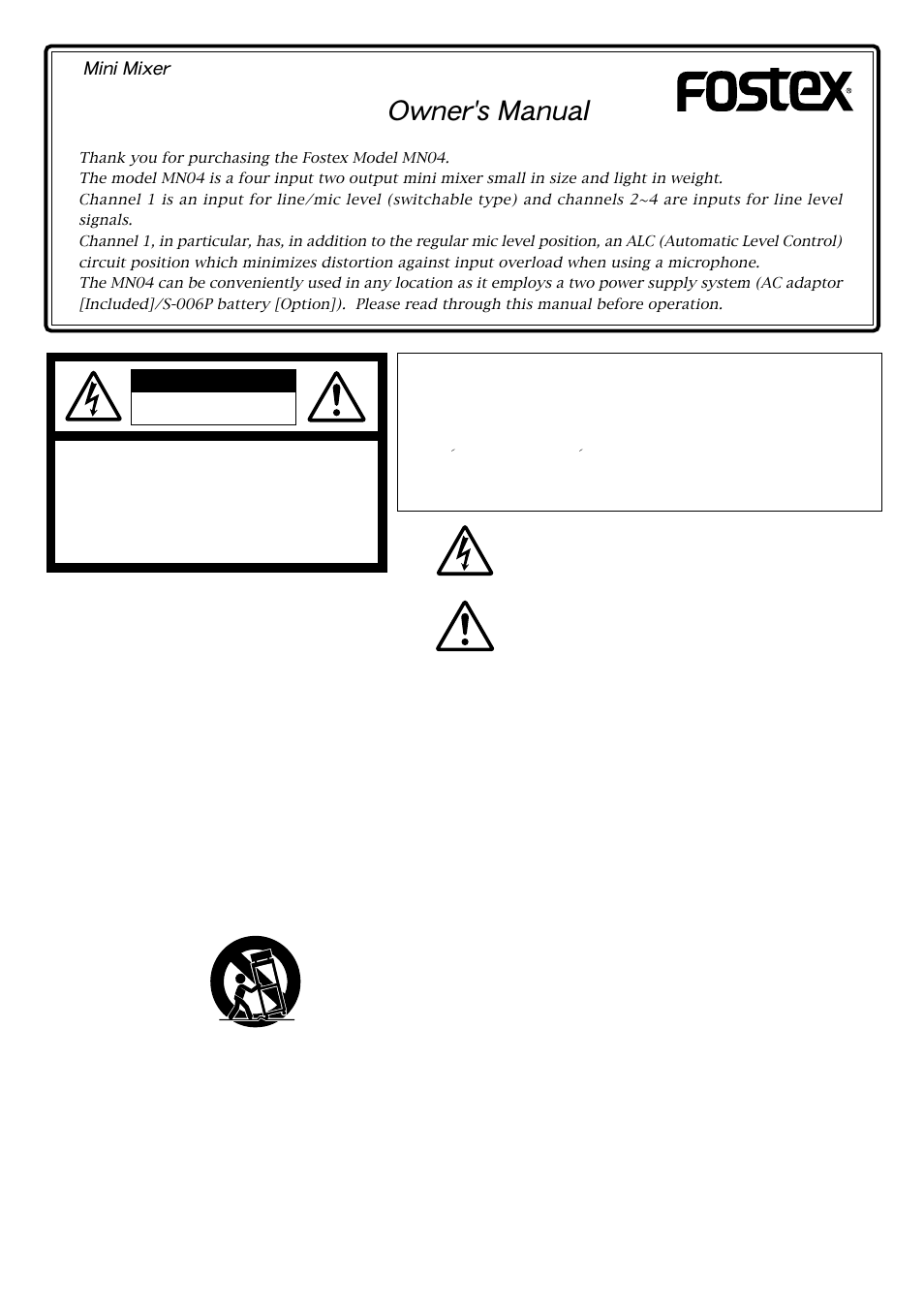 Fostex Manual MN04 User Manual | 4 pages