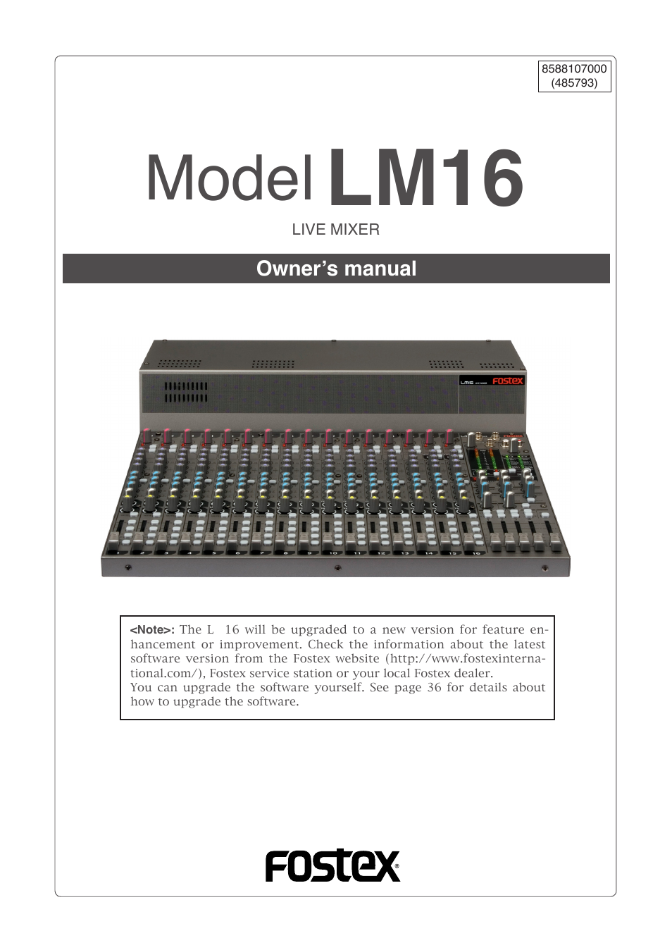 Fostex LM16 User Manual | 48 pages