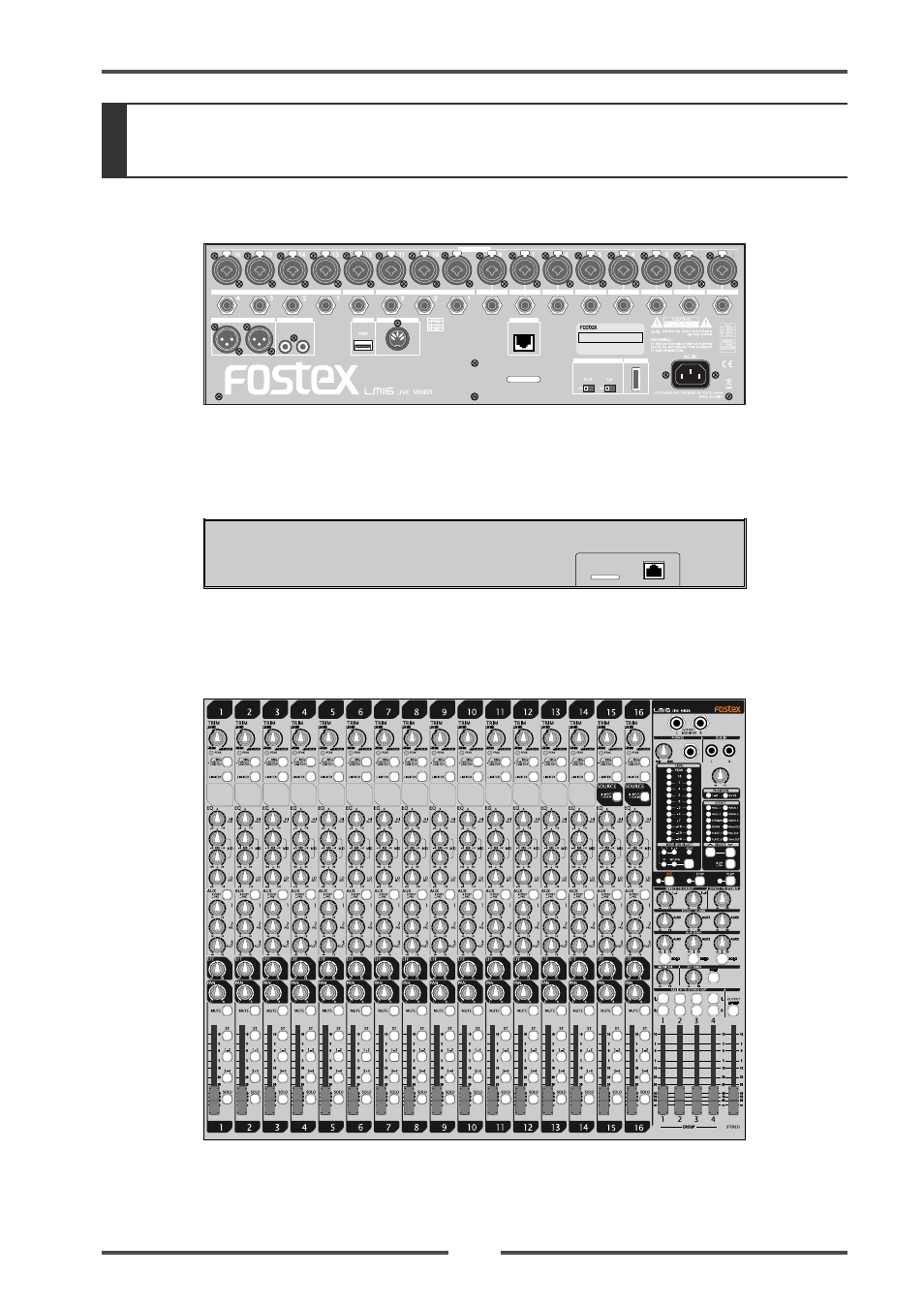 Names and functions, Model lm16 [names and functions | Fostex LM16 User Manual | Page 19 / 48