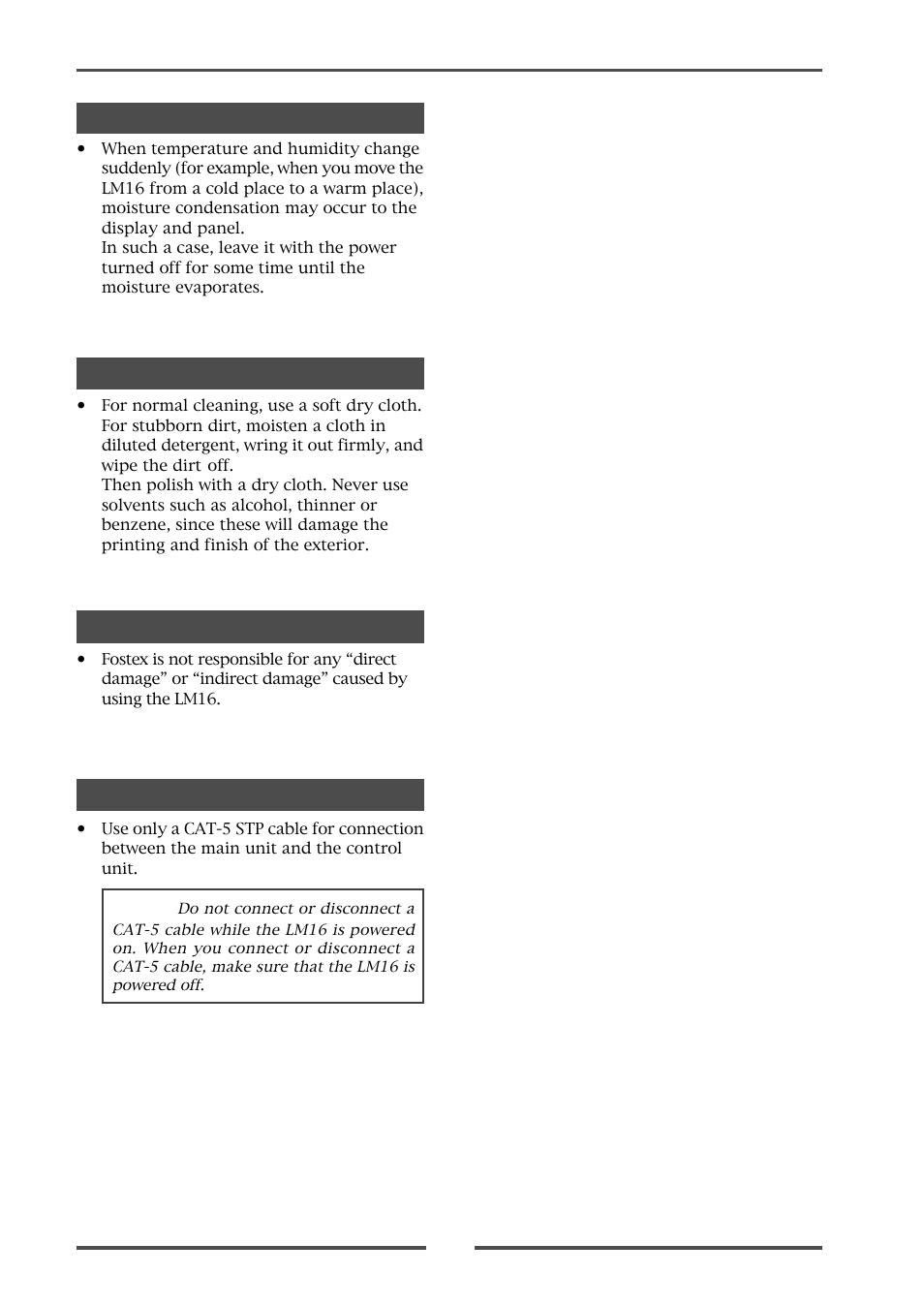 Fostex LM16 User Manual | Page 8 / 48