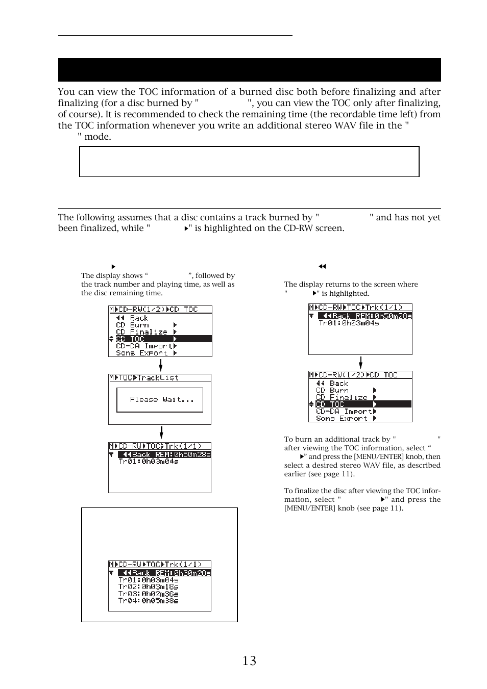 Viewing the toc information | Fostex MR-8HD/CD User Manual | Page 13 / 28