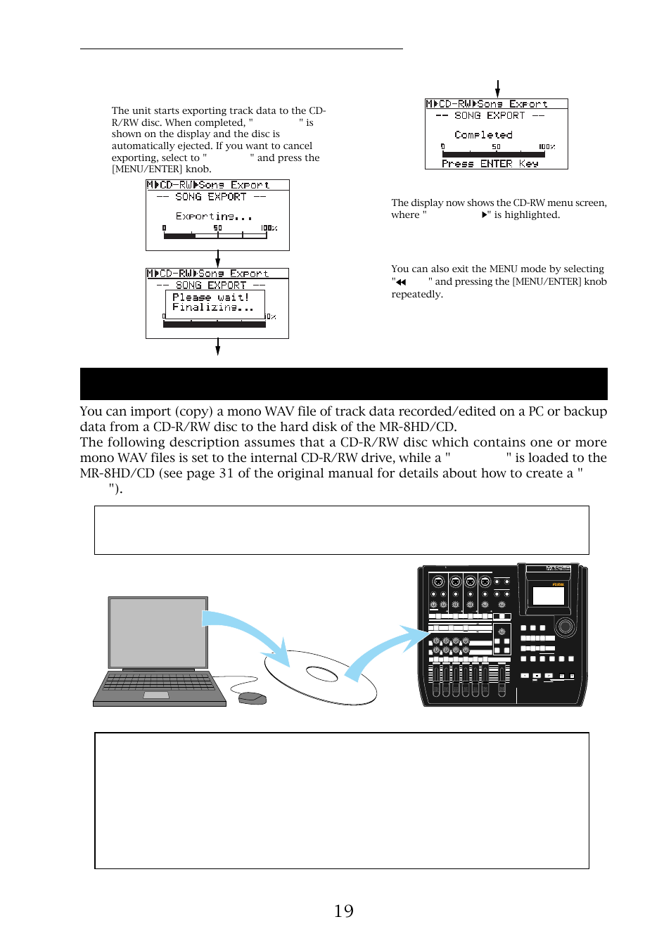 Importing a mono wav file, Mr-8hd/cd supplementary manual | Fostex MR-8HD/CD User Manual | Page 19 / 28
