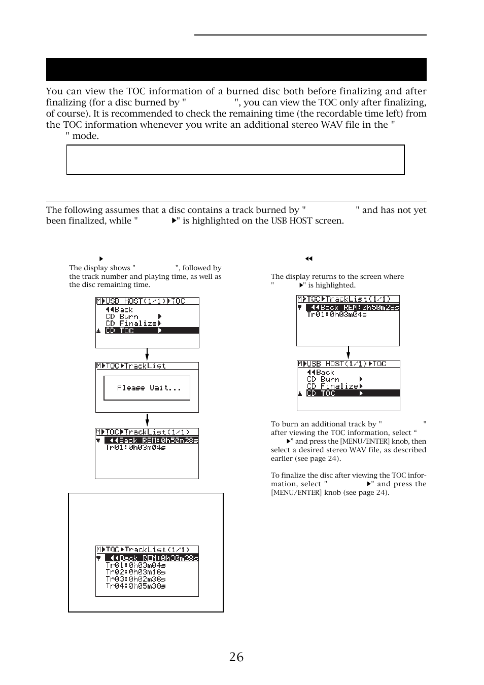 Viewing the toc information | Fostex MR-8HD/CD User Manual | Page 26 / 28