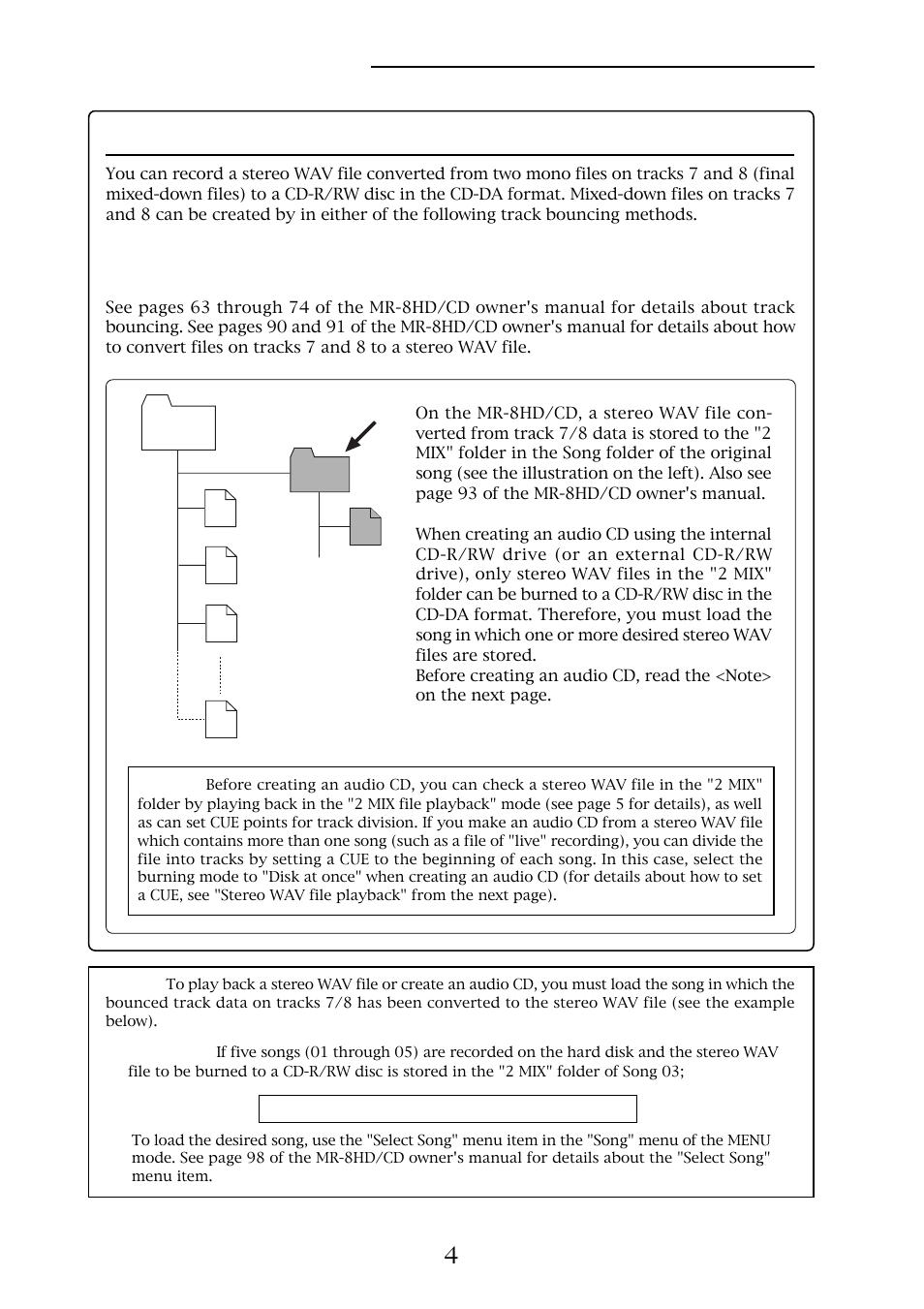 Track data which can be recorded to a cd-r/rw disc | Fostex MR-8HD/CD User Manual | Page 4 / 28