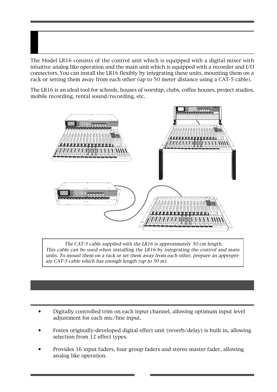Overview | Fostex LIVE RECORDING MIXER LR16 User Manual | Page 11 / 92