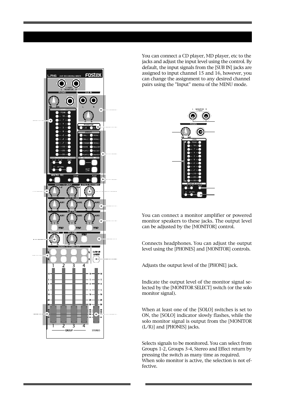 Fostex LIVE RECORDING MIXER LR16 User Manual | Page 24 / 92
