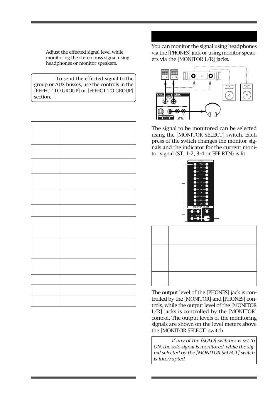 Monitoring | Fostex LIVE RECORDING MIXER LR16 User Manual | Page 39 / 92
