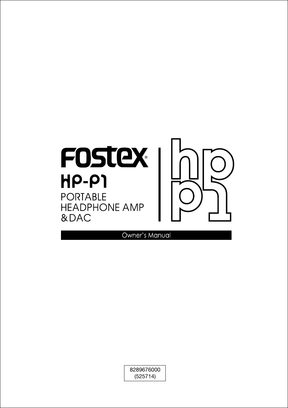 Fostex HP-P1 User Manual | 10 pages