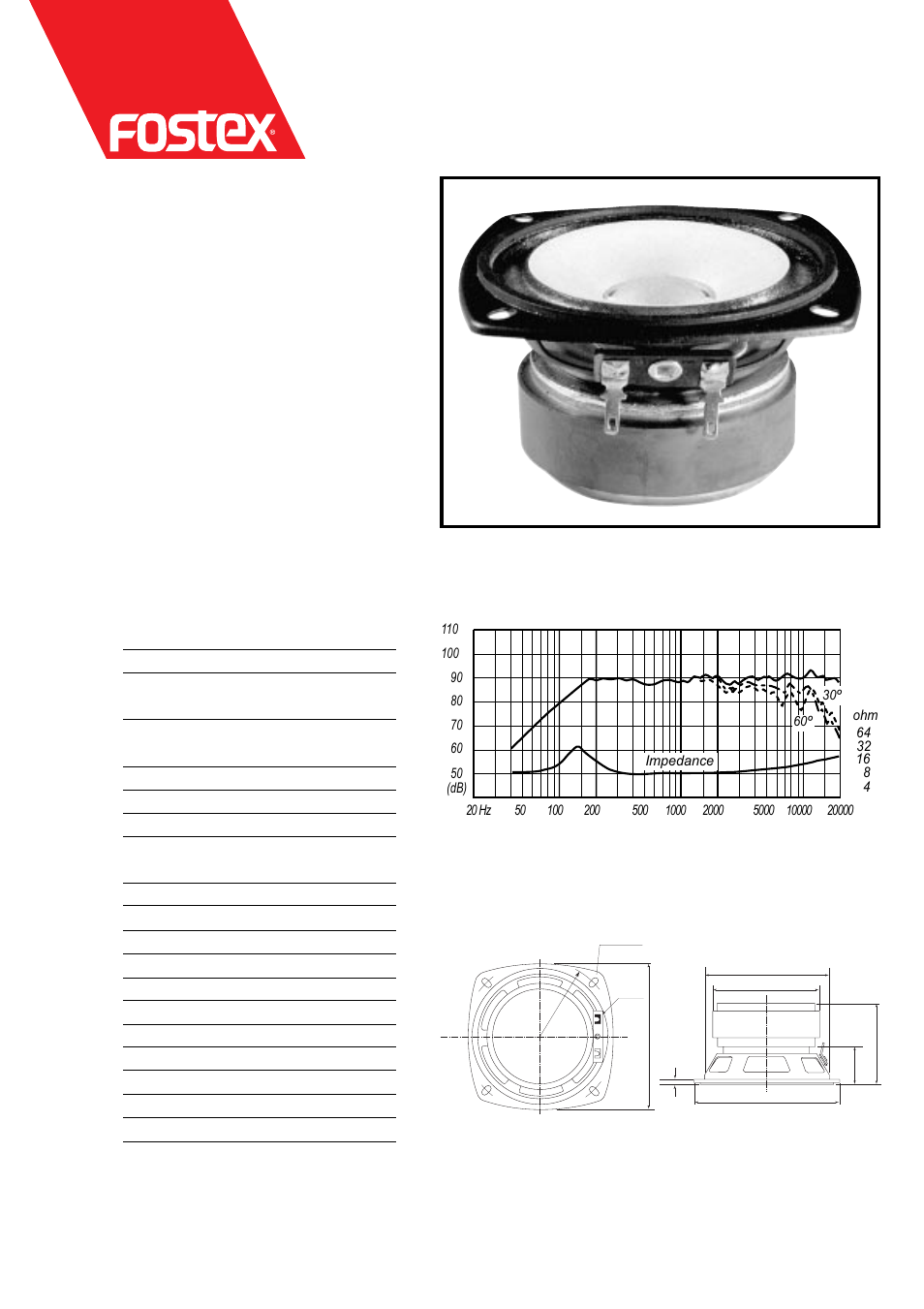 Fostex FE83 User Manual | 1 page