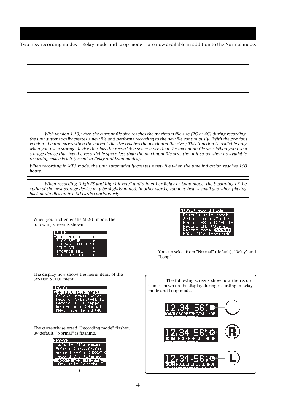 Expanded recording modes | Fostex UR-2 User Manual | Page 4 / 12