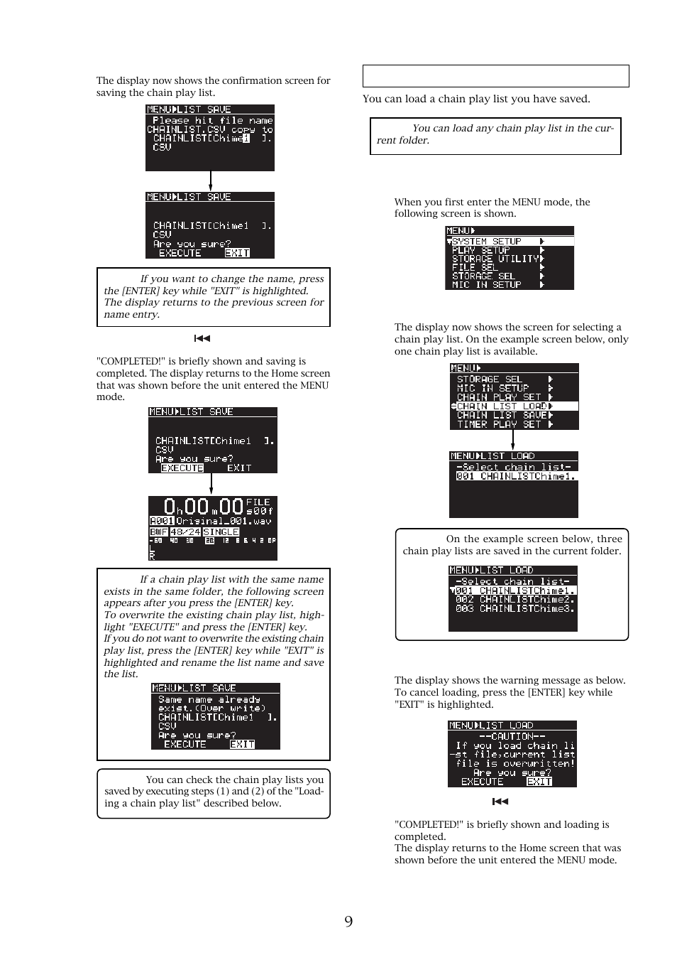 Loading a chain play list | Fostex UR-2 User Manual | Page 9 / 12